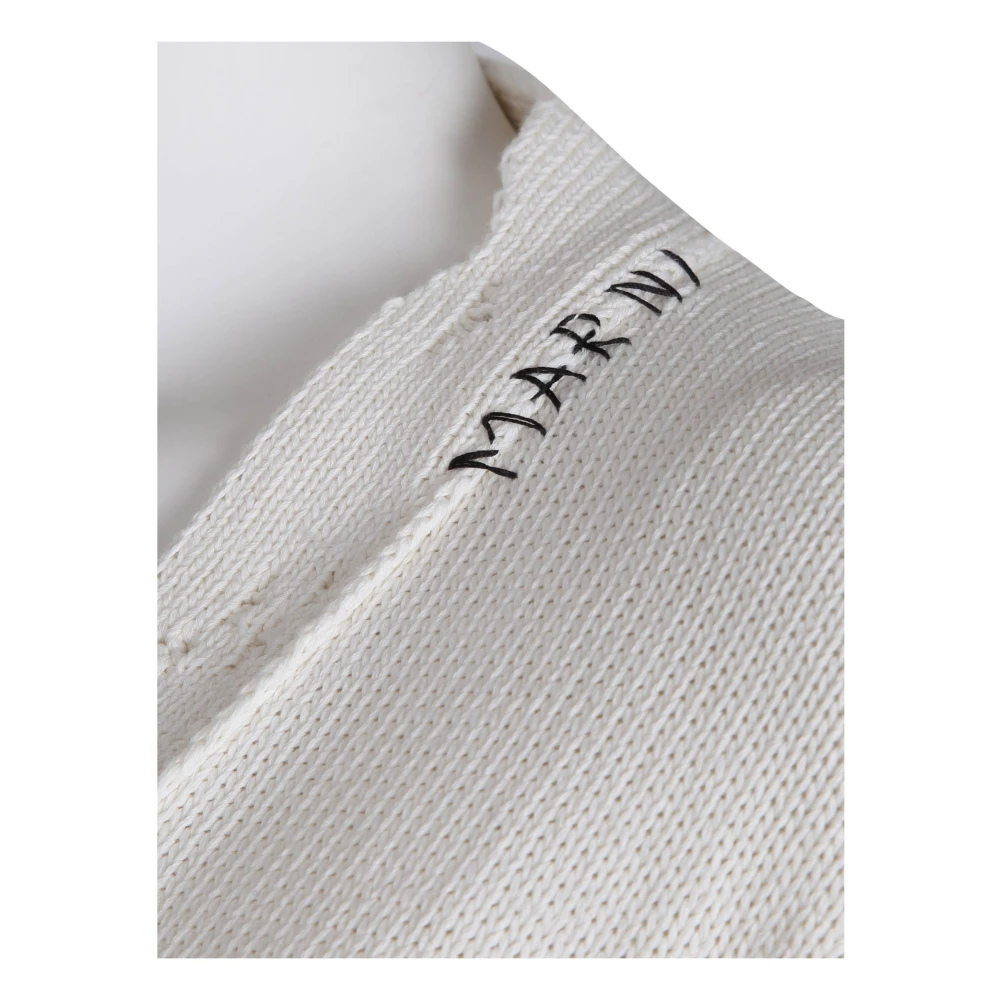Marni Witte Katoenen Cardigan Sweatshirt White Dames