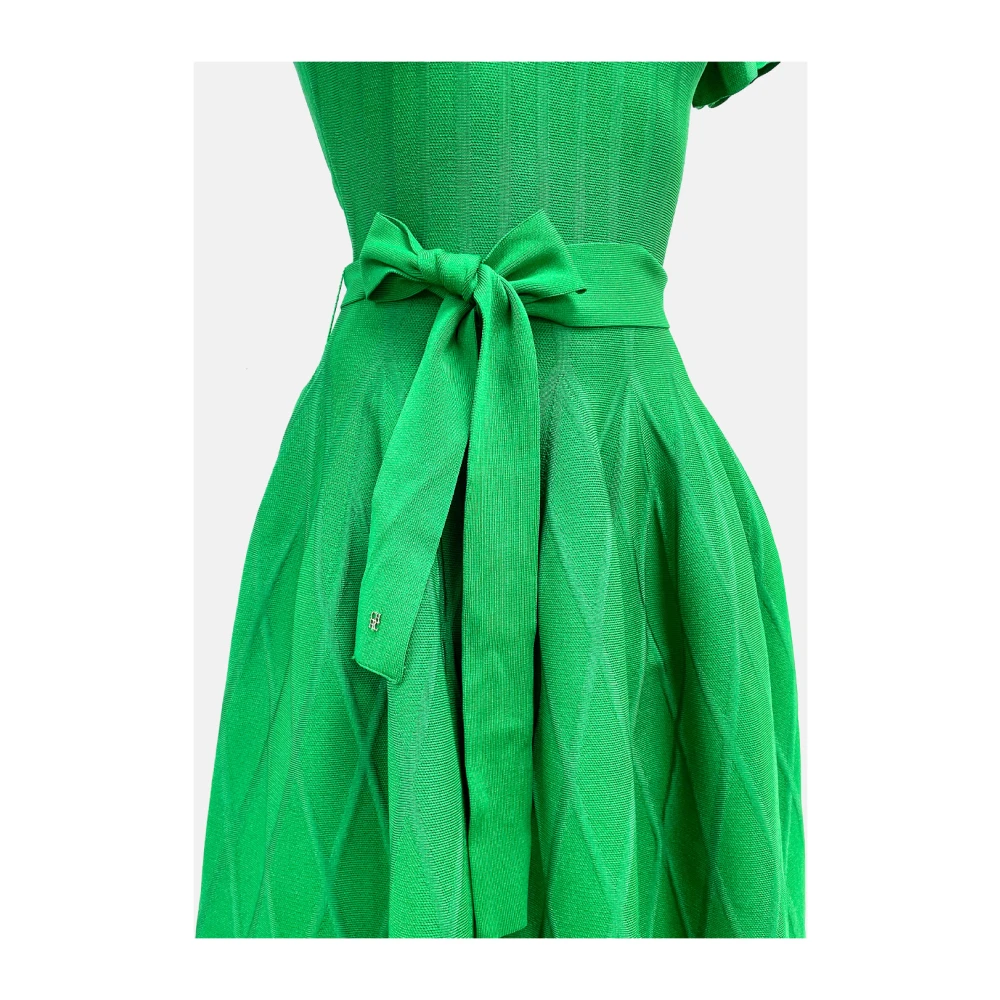 Carolina Herrera Groene Jacquard Jurk met Riem Green Dames