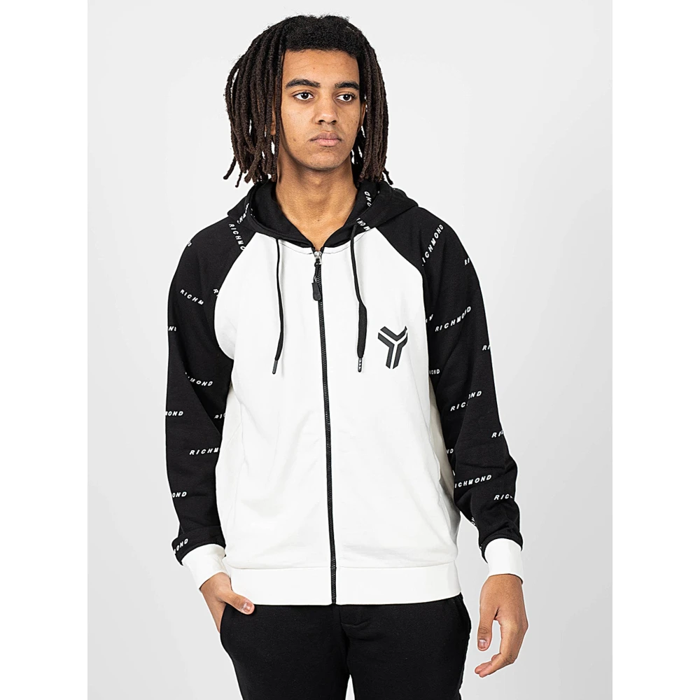 John Richmond Sport Hoodie met Verstelbare Capuchon en Rits Black Heren