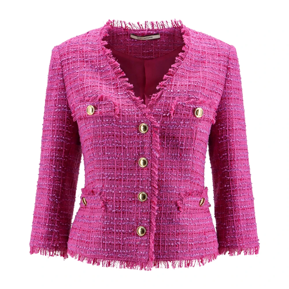 Tagliatore Tweed Jackets Pink Dames