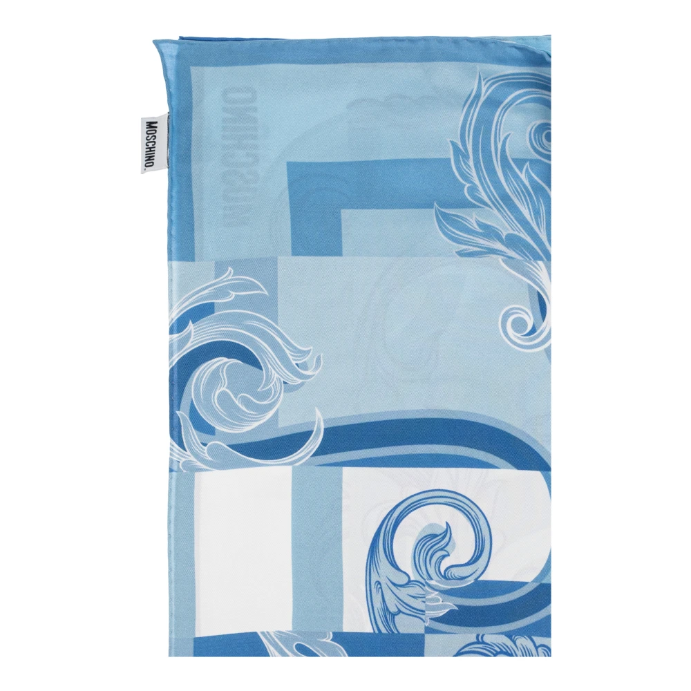 Moschino Zijden sjaal met print Blue Dames