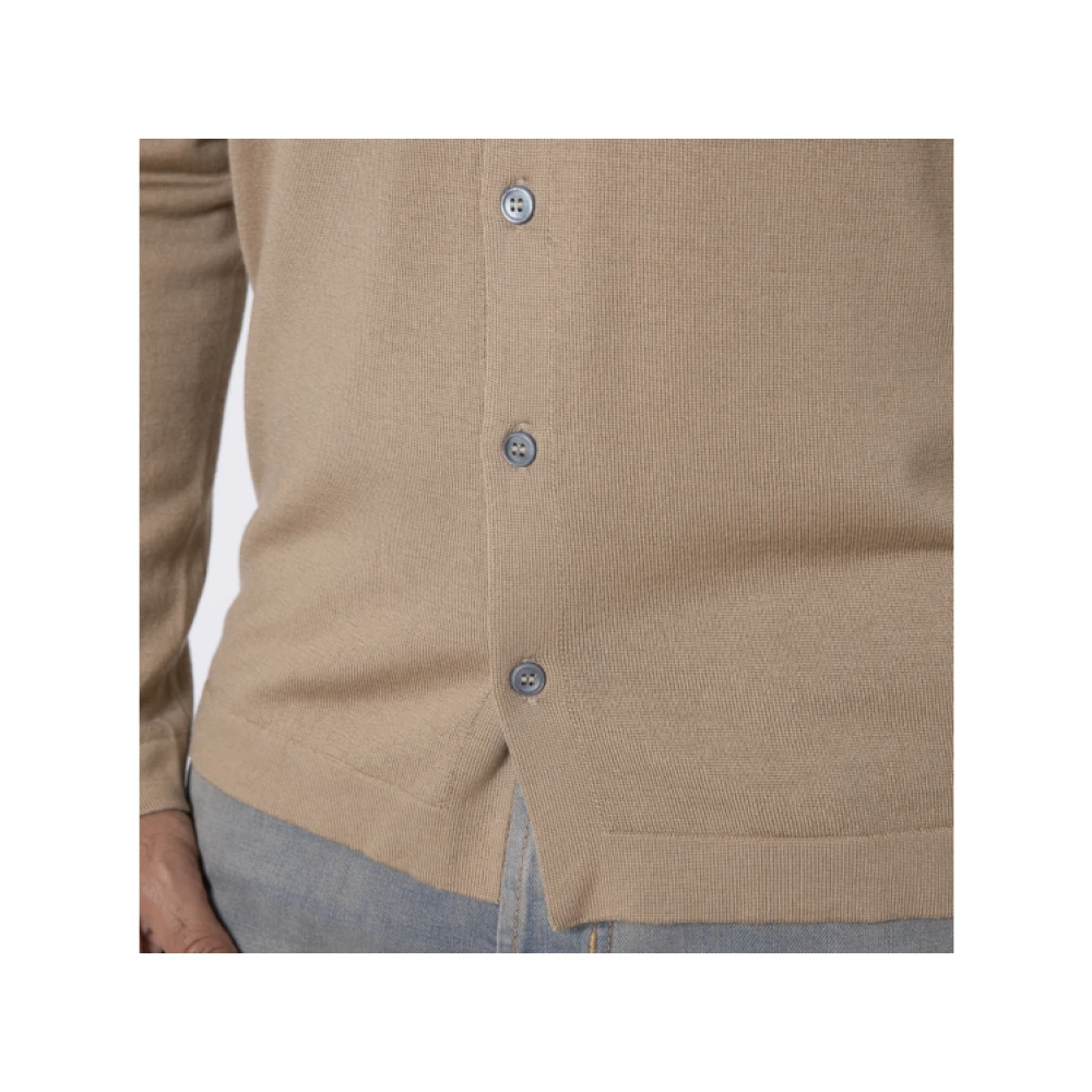 Gran Sasso Klassieke lange mouwen shirt in kameel Brown Heren