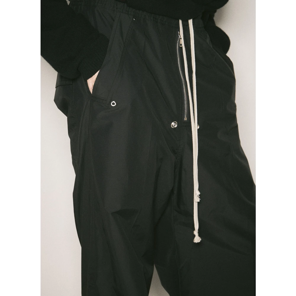 Moncler Trekkoord Cargo Broek Plain Weave Italië Black Heren