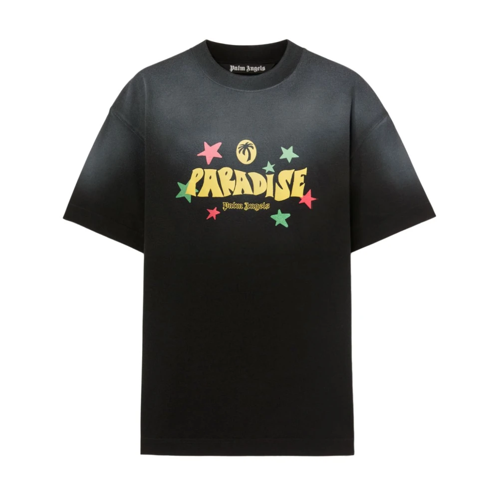Palm Angels Zwart Crew Neck T-shirts en Polos Black Heren