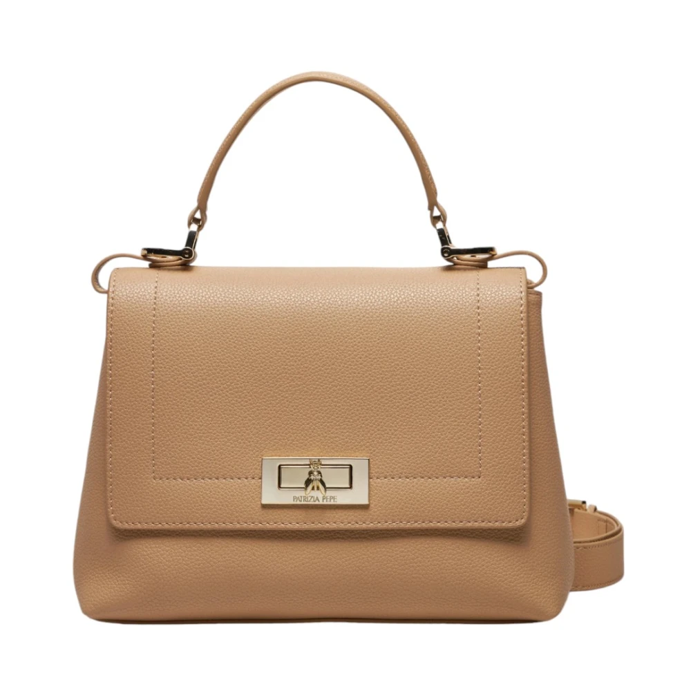 PATRIZIA PEPE Stijlvolle Leren Tas Beige Dames