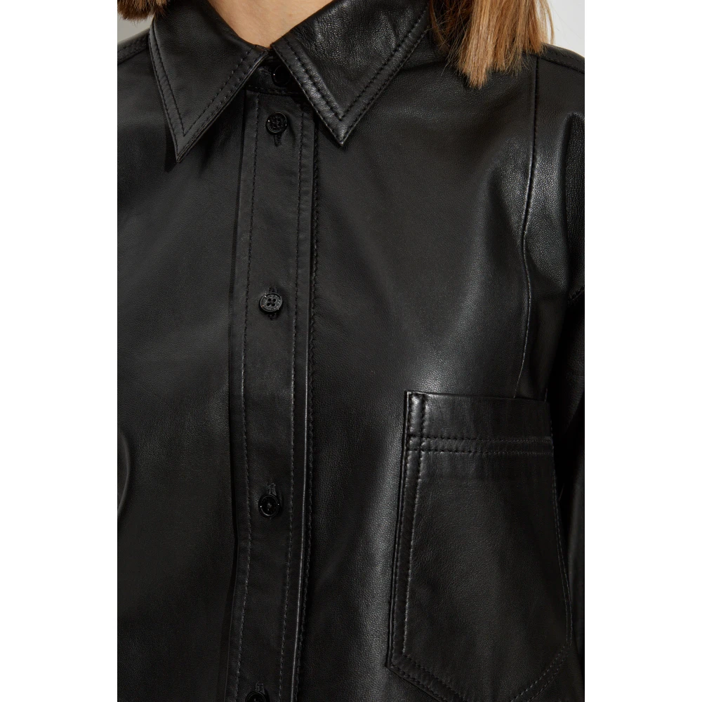 Victoria Beckham Leren overhemd Black Dames