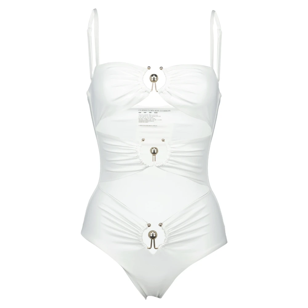 Christopher Esber Donna Bianco Costume Da Bagno Cut Out