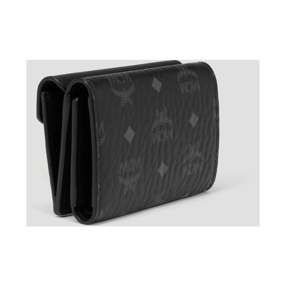 MCM Aren drievoudige portemonnee in Visetos Black Dames