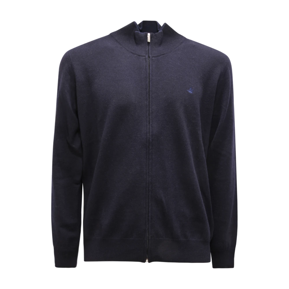 Brooksfield Men's Blue Cardigans, 3XL, Wool Full Zip Jumper
