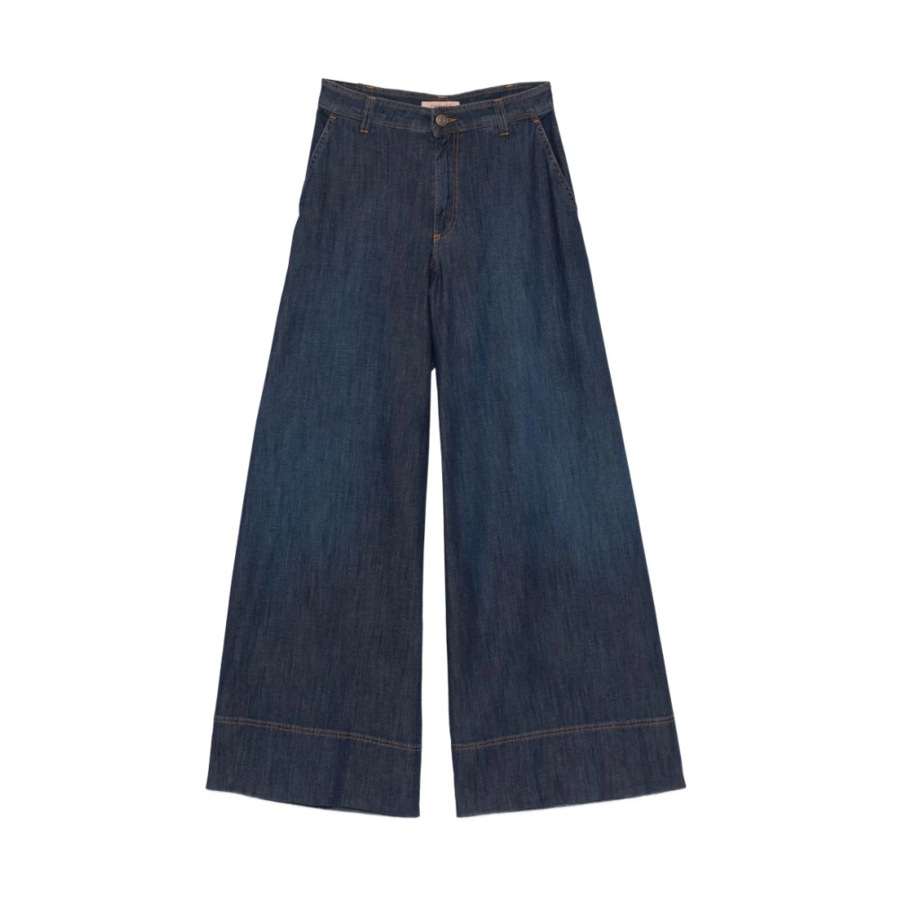 Twinset Women's Blue Wide Jeans - Wide Jeans - W26 - Jeans