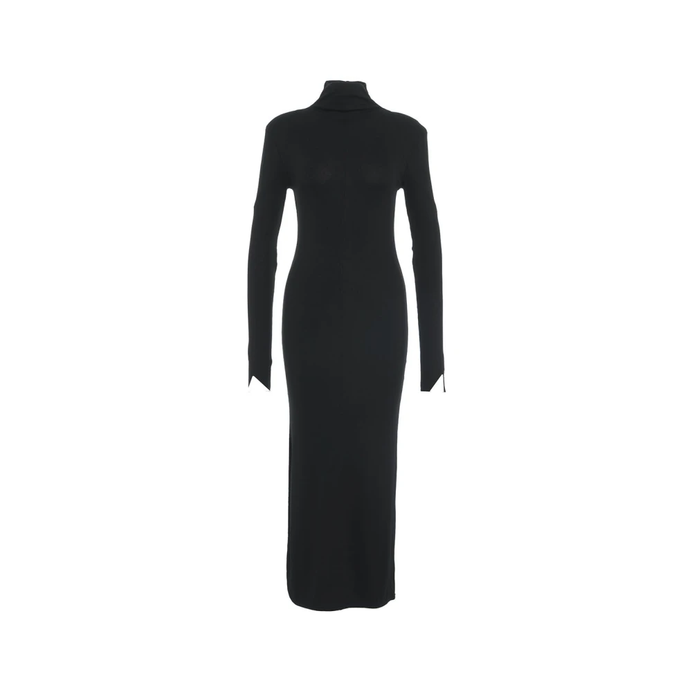Thom Krom Zwarte Jurk met Schoudervullingen Aw24 Black Dames