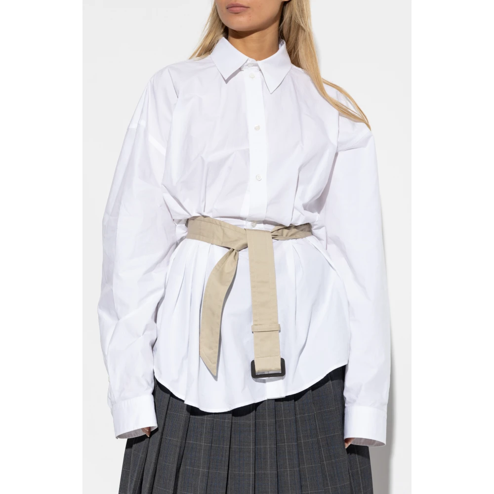 Balenciaga Shirt met Taille Riem White Dames
