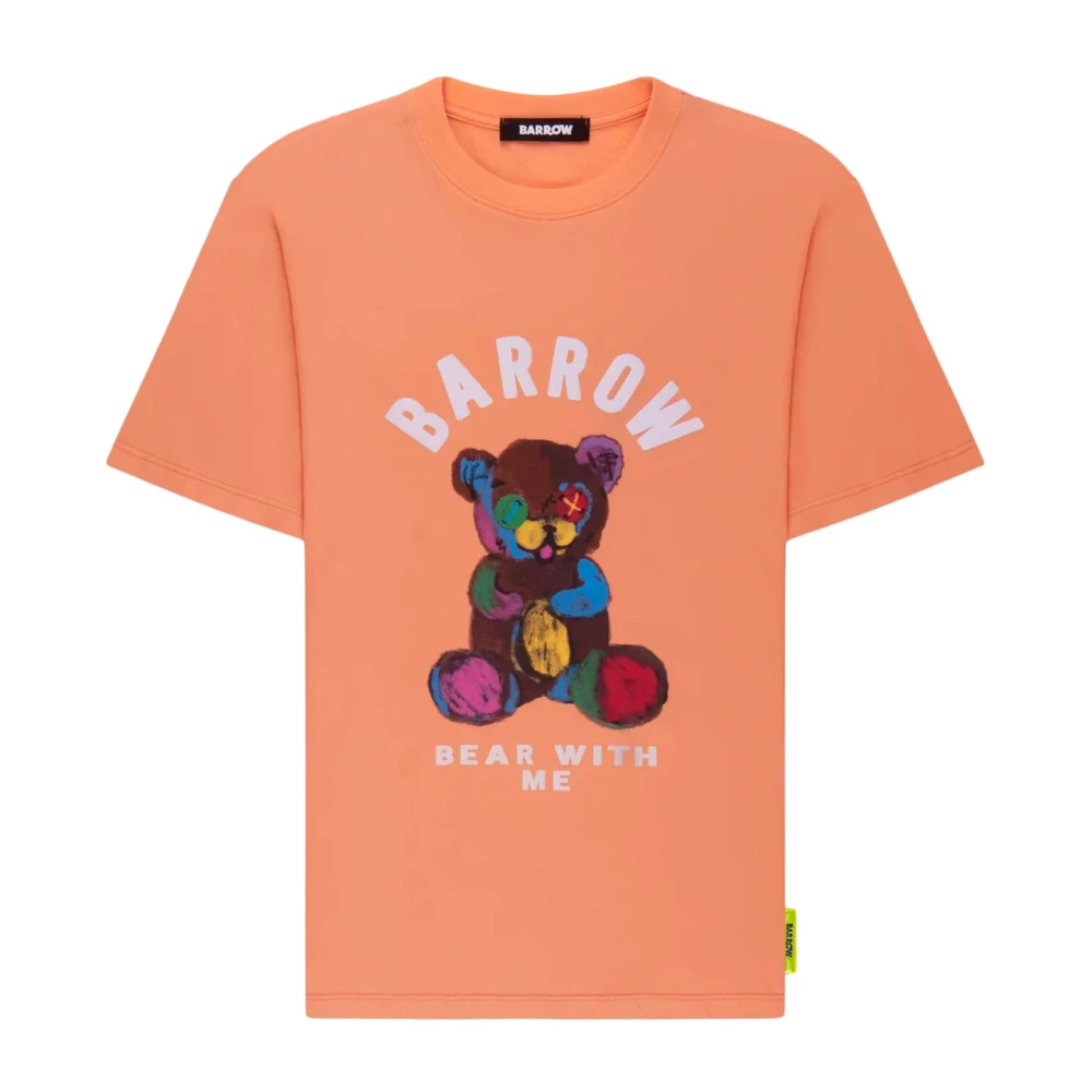 Barrow Oranje Beer Print T-shirt Orange Heren