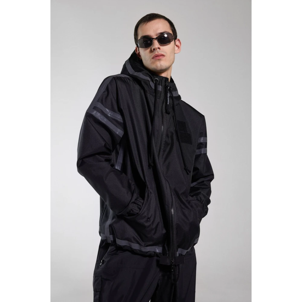 Stutterheim Korte capuchon regenjas met rits Black Heren