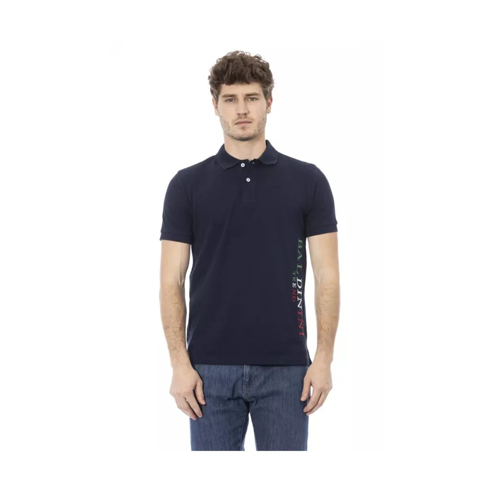 Baldinini Blauw poloshirt met borduursel aan de voorkant Blue Heren