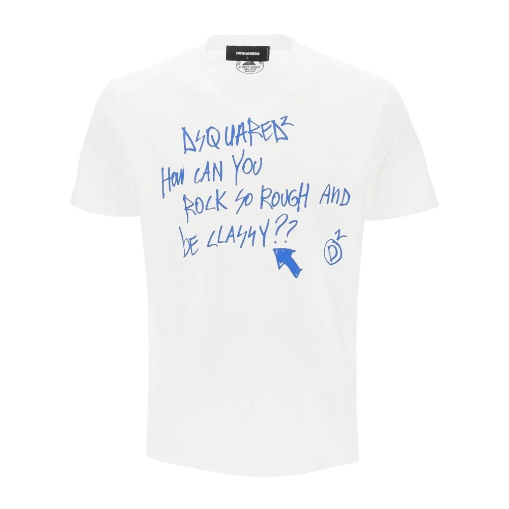 Dsquared2 Cool Fit Bedrukt T-shirt White Heren