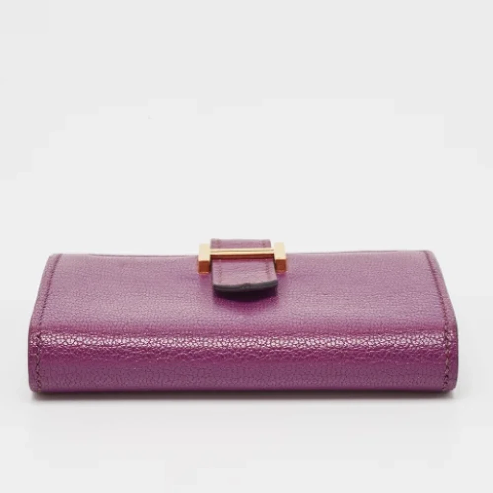 Hermès Vintage Pre-owned Leather wallets Purple Dames