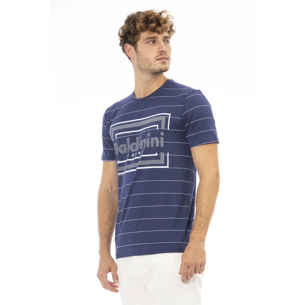 Baldinini Korte Mouw Ronde Hals T-shirt Blue Heren