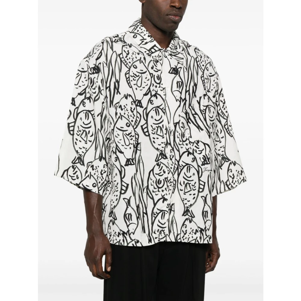 Jacquemus Zwarte overhemd voor moderne mannen White Heren