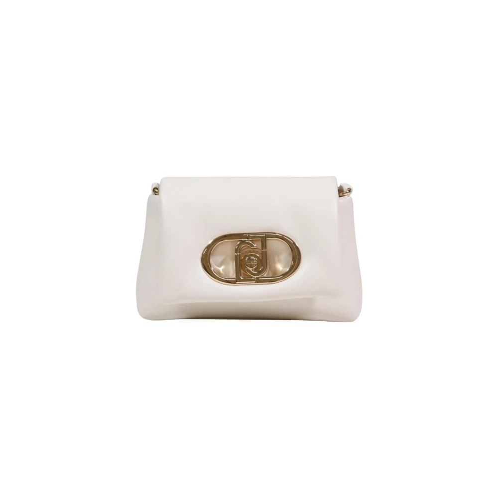 Liu Jo Women's White Shoulder Bag With Button Fastening And Inside Pocket - Shoulder Bags - One Size- Bags