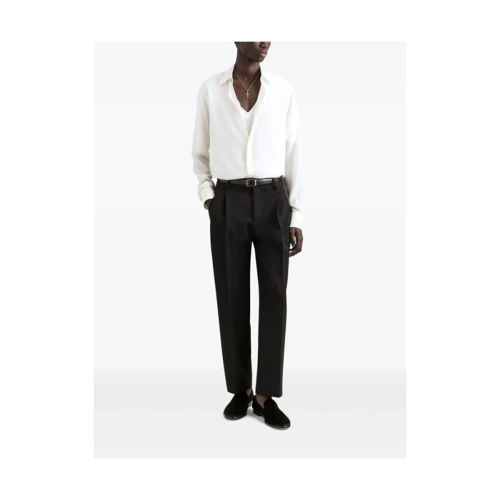 Dolce & Gabbana Zwarte broek met knopen en zakken Black Heren