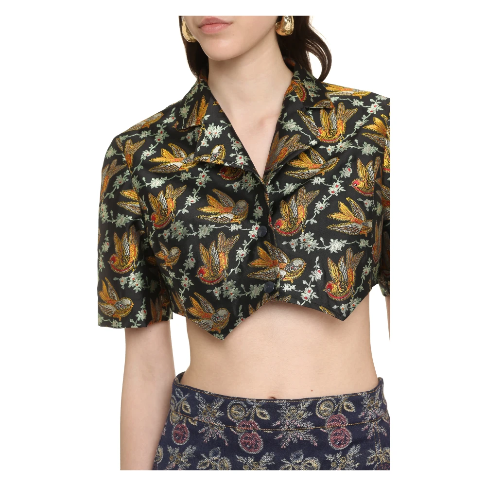 ETRO Geknipt Shirt met Hoornknopen Multicolor Dames