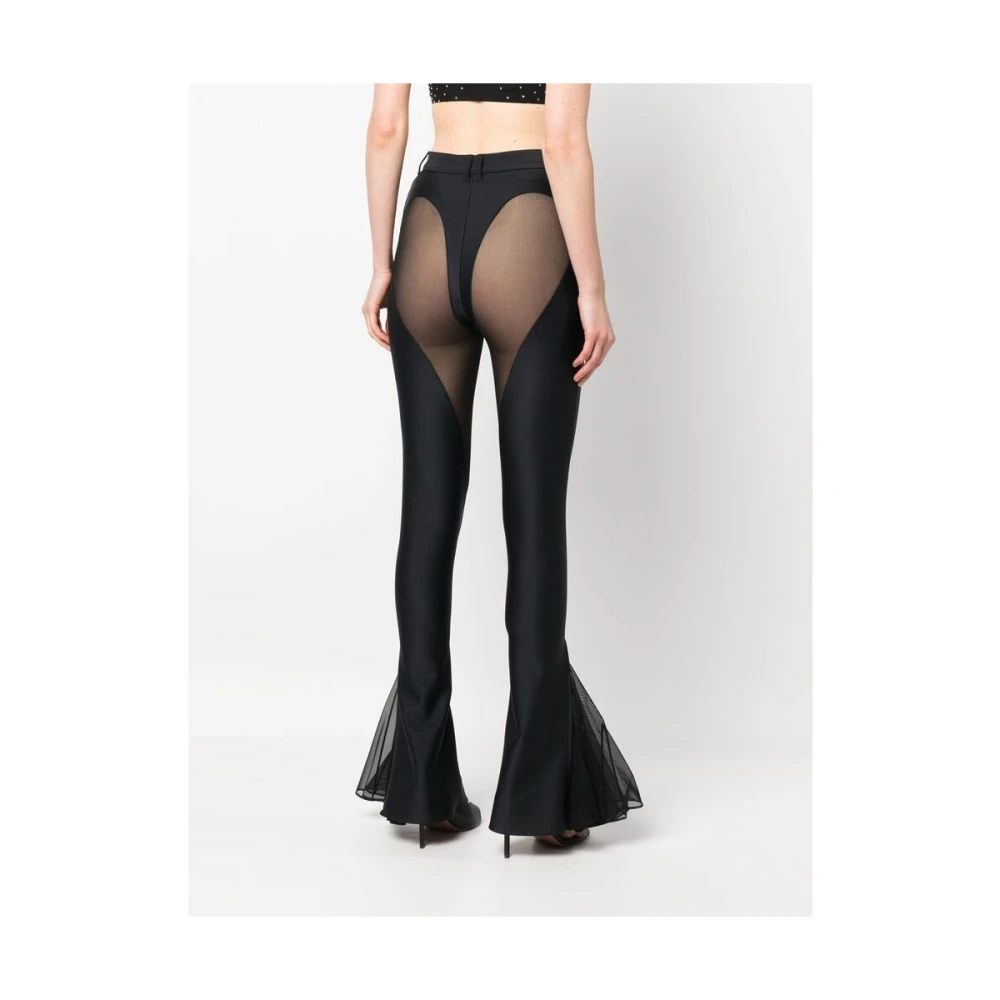 Mugler Wide Trousers Black Dames