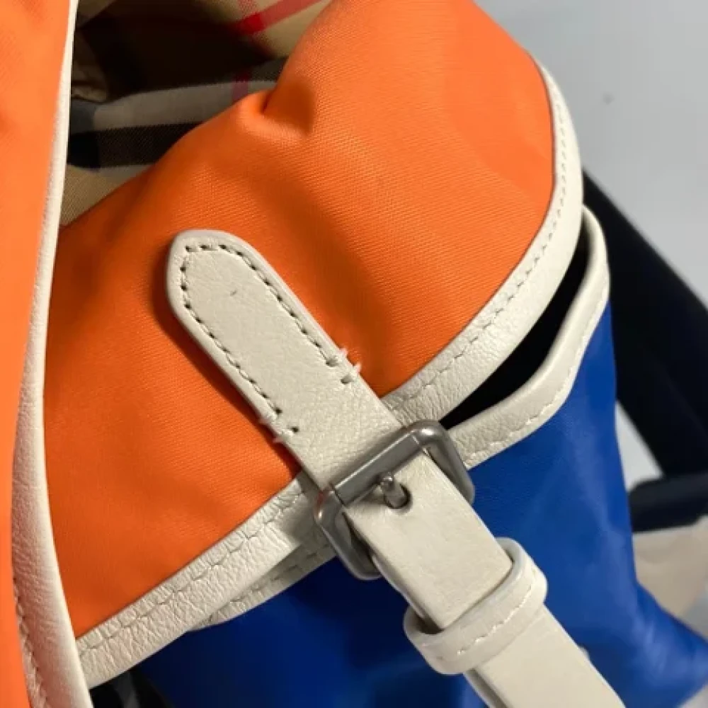 Burberry Vintage Pre-owned Leather backpacks Beige Heren