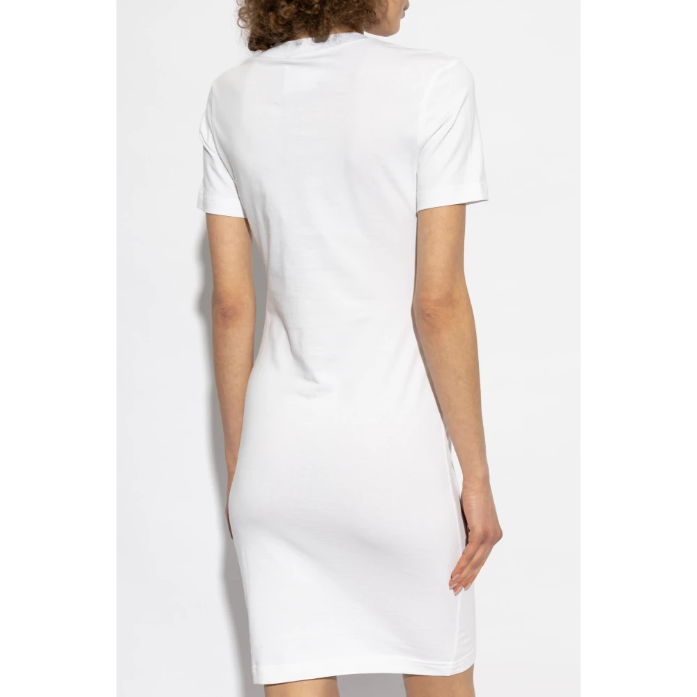 Versace Jeans Couture Jurk met bedrukt logo White Dames