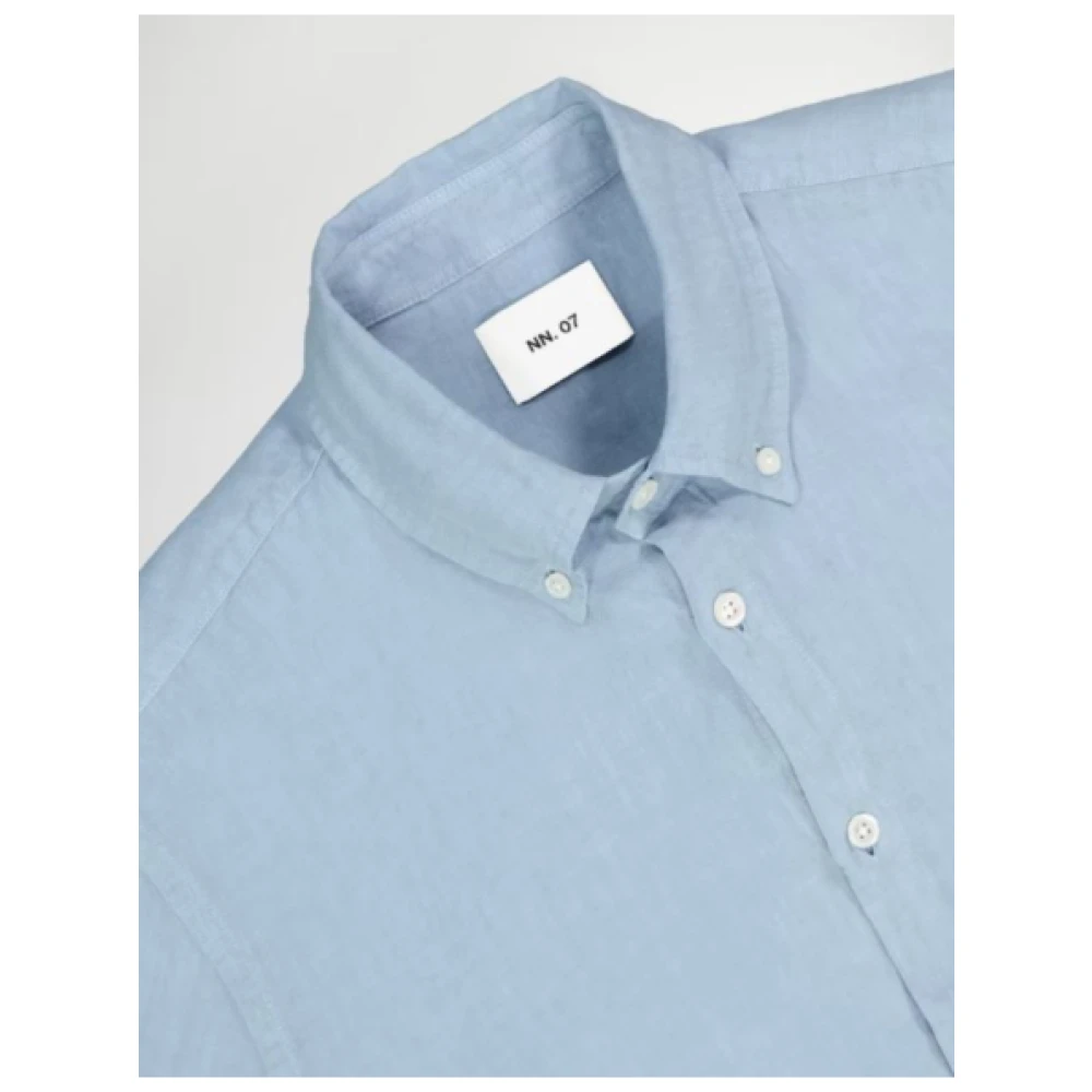 Nn07 Casual linnen overhemd Blue Heren