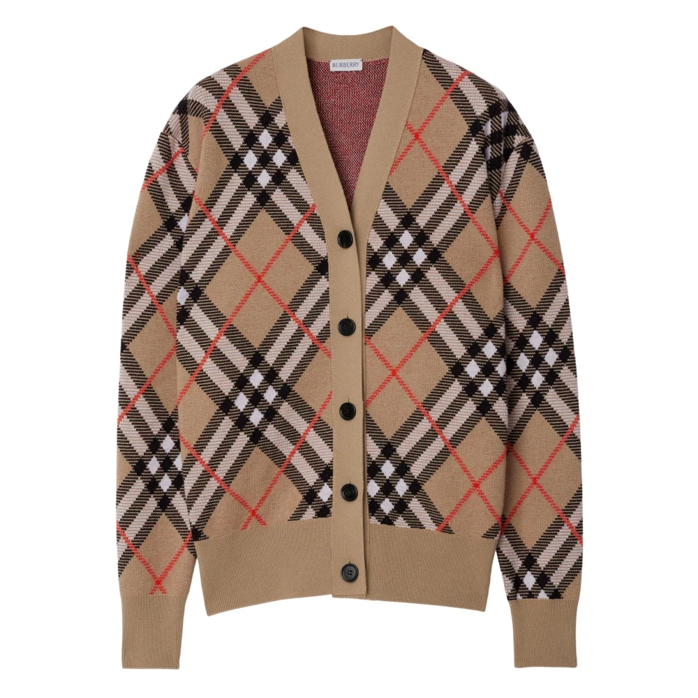 Burberry Beige V-hals Trui met Zakken Beige Dames