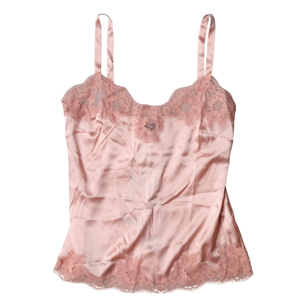 Dolce & Gabbana Women's Pink Sleeveless Tops, Xs, Lingerie Top