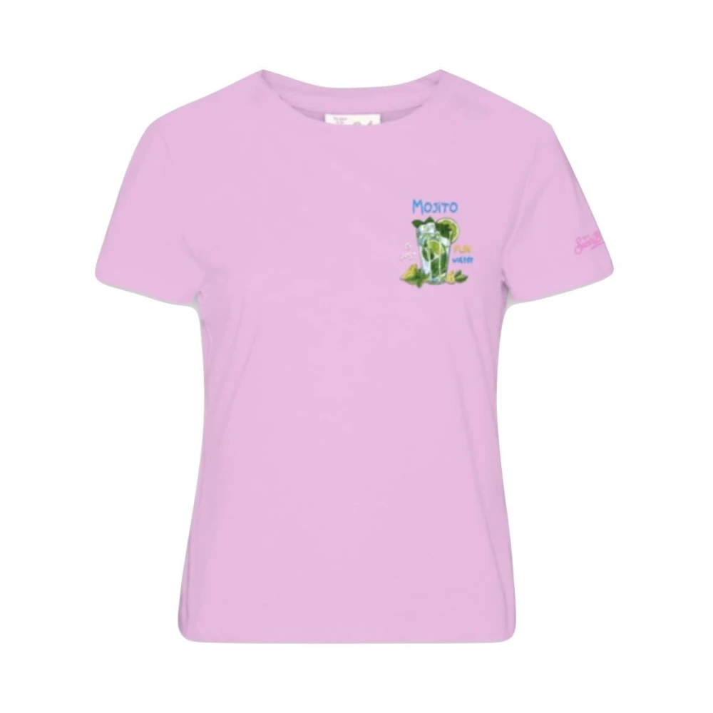 MC2 Saint Barth Katoenen T-shirt met Mojito Print Pink Dames