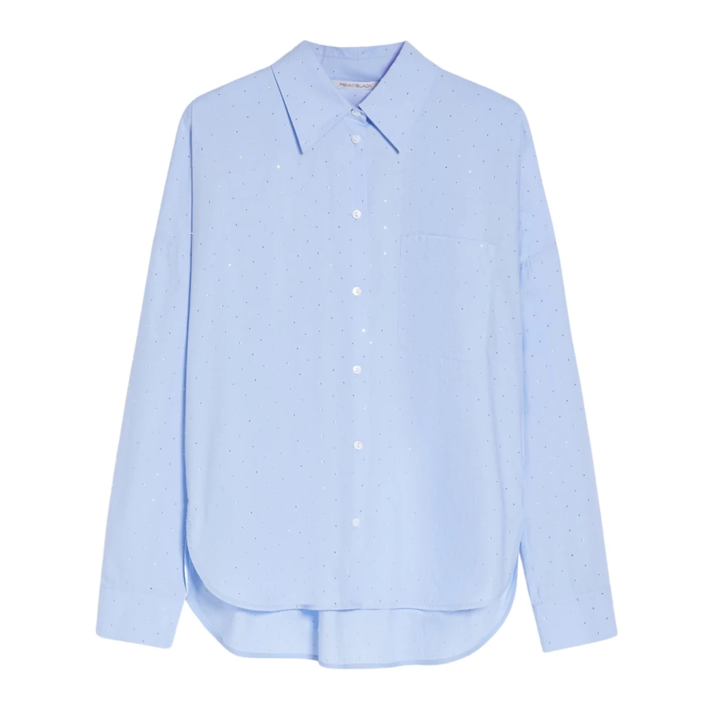 Pennyblack Poplin Overhemd met Strass Blue Dames