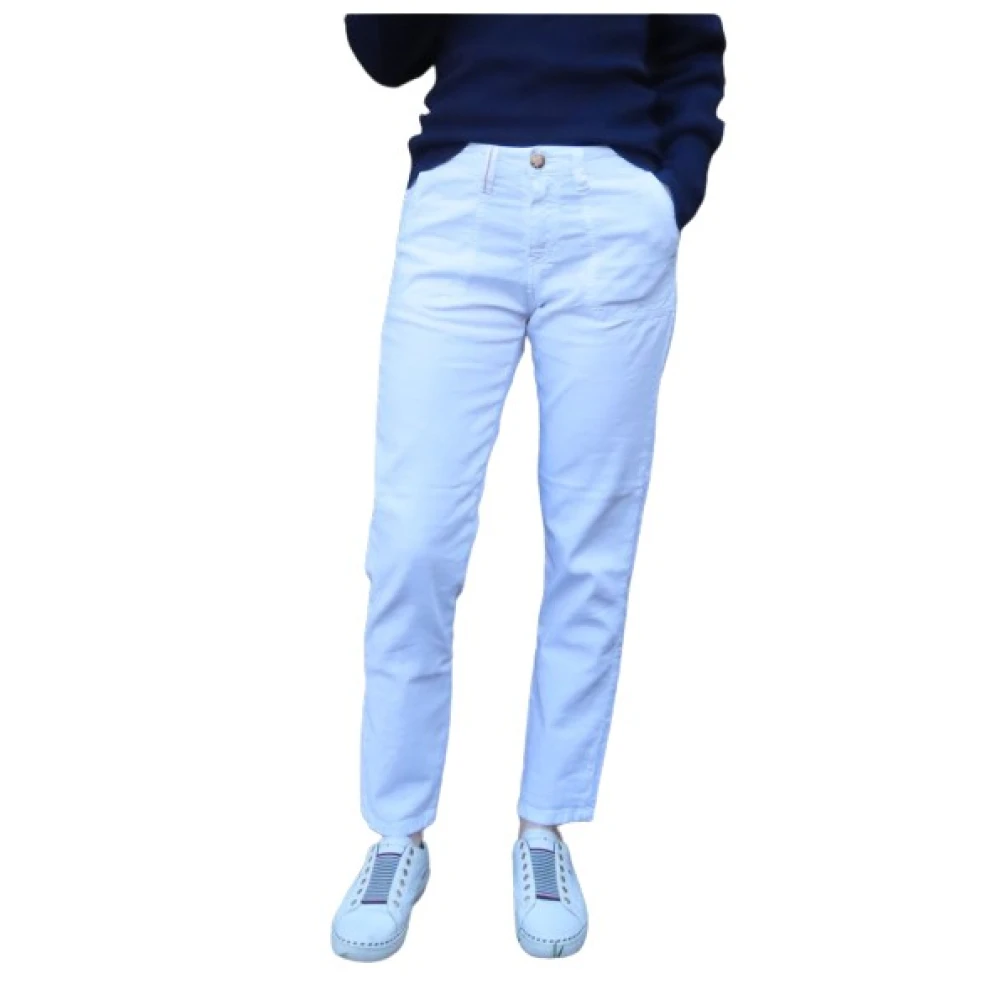 Islow Morgane Slim Hoge Taille Worker Broek White Dames
