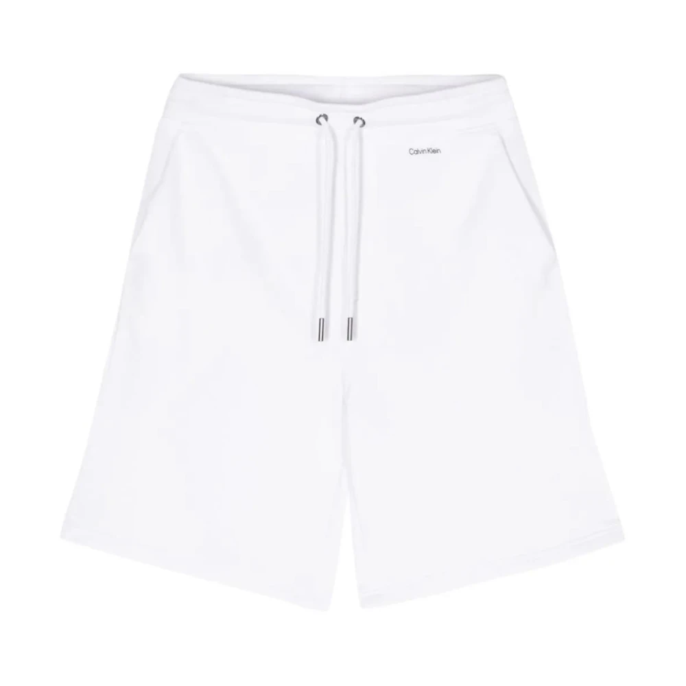 Calvin Klein Heldere Witte Nano Logo Sweatshorts White Heren