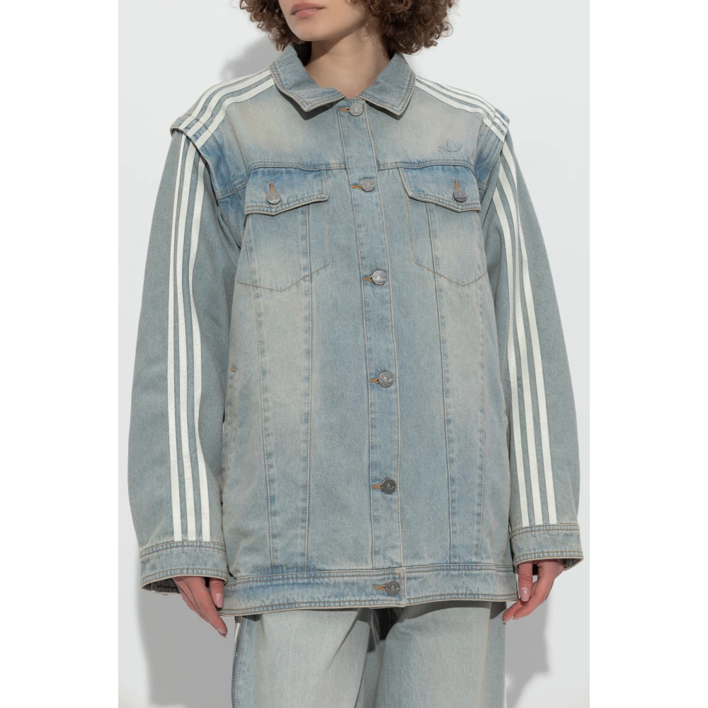 adidas Originals Denim jack in oversized stijl Blue Dames