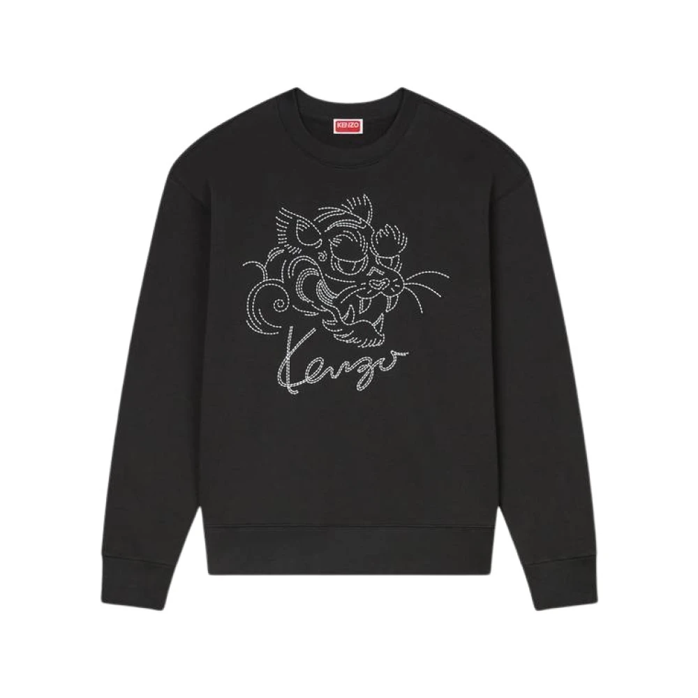 Kenzo Geborduurde Star Tiger Sweater Black Heren
