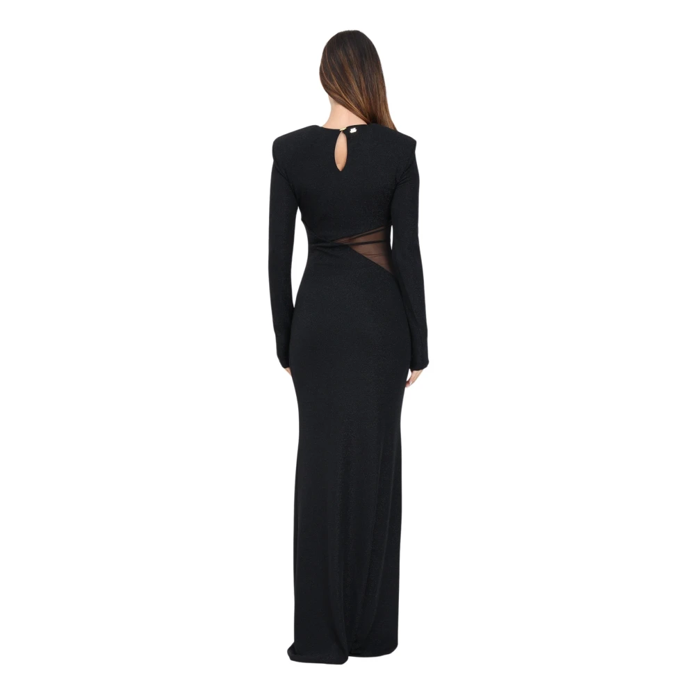 Just Cavalli Lange Zwarte Jurk met Cut-out Detail Black Dames