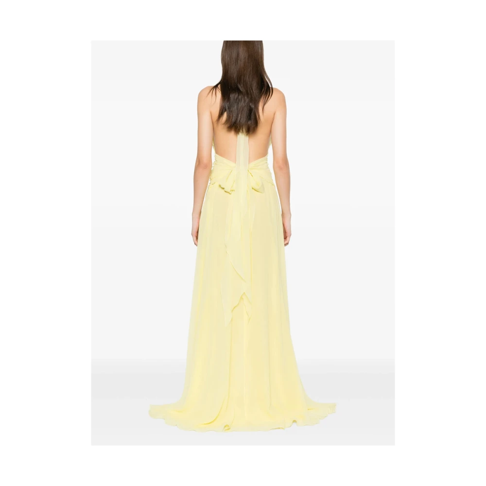Blumarine Gele Halternek Jurk met Sjerp Detail Yellow Dames