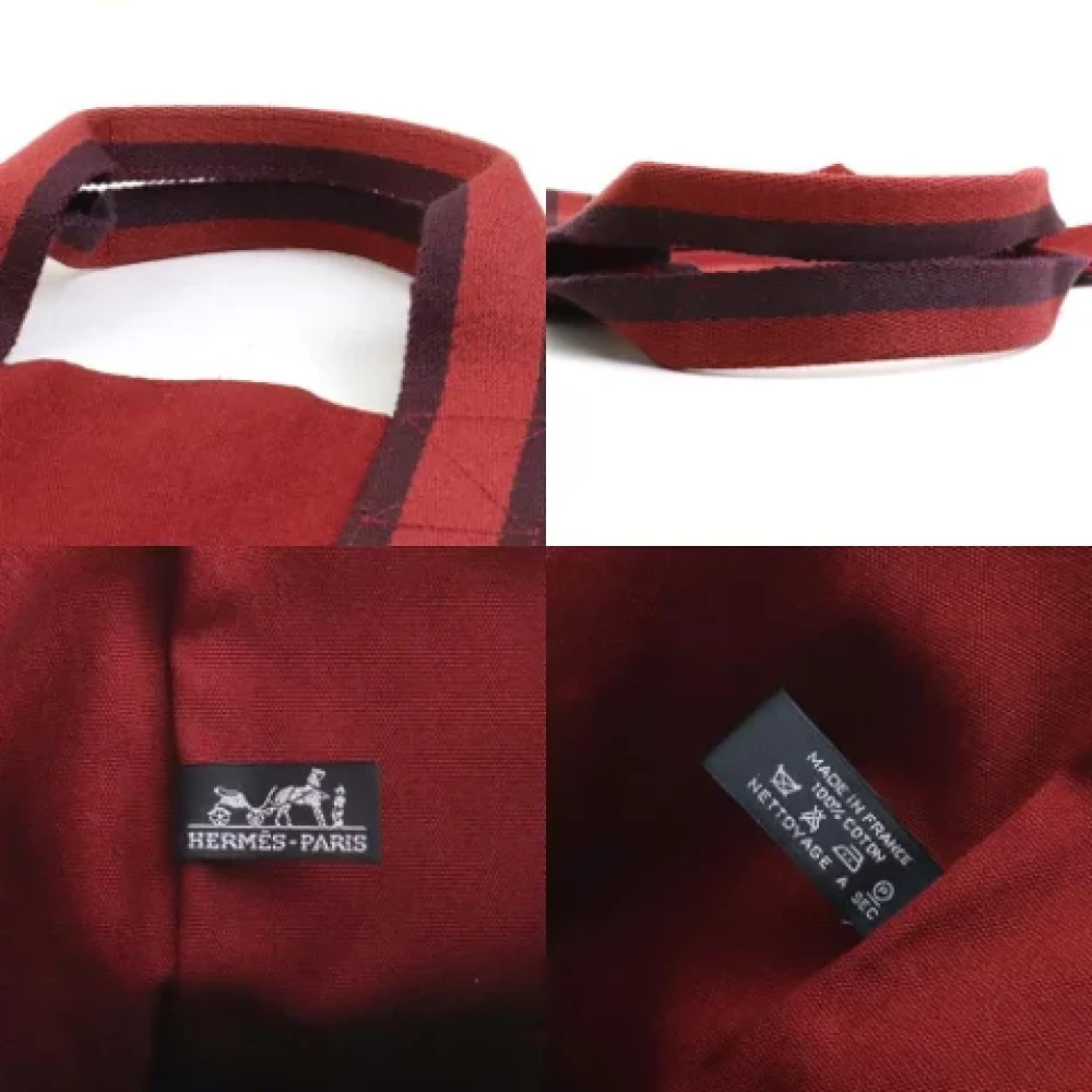 Hermès Vintage Pre-owned Cotton handbags Red Dames