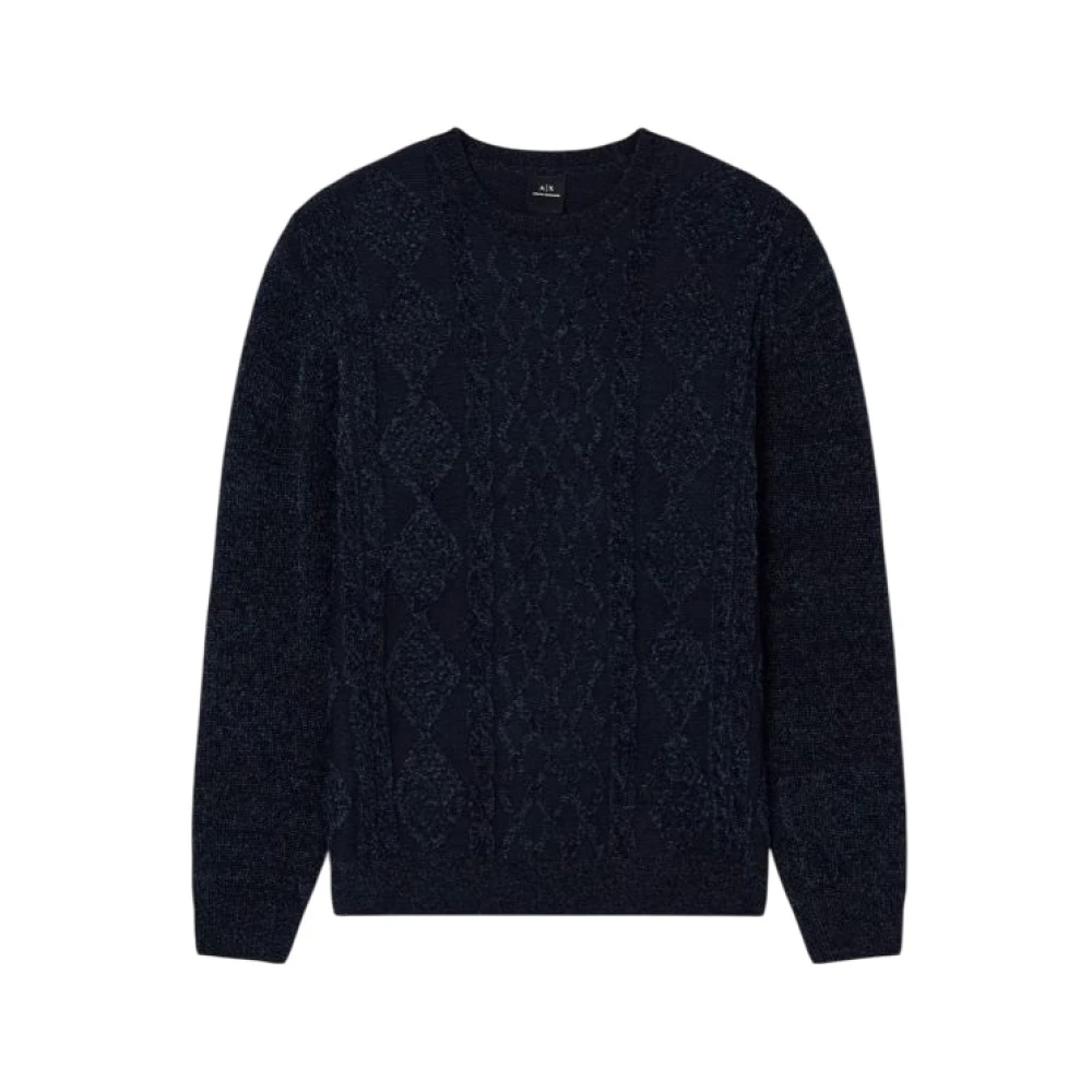Armani Exchange Men's Blue Clothing Sweatshirts Aw25 - Round-Neck Knitwear - S - Knitwear