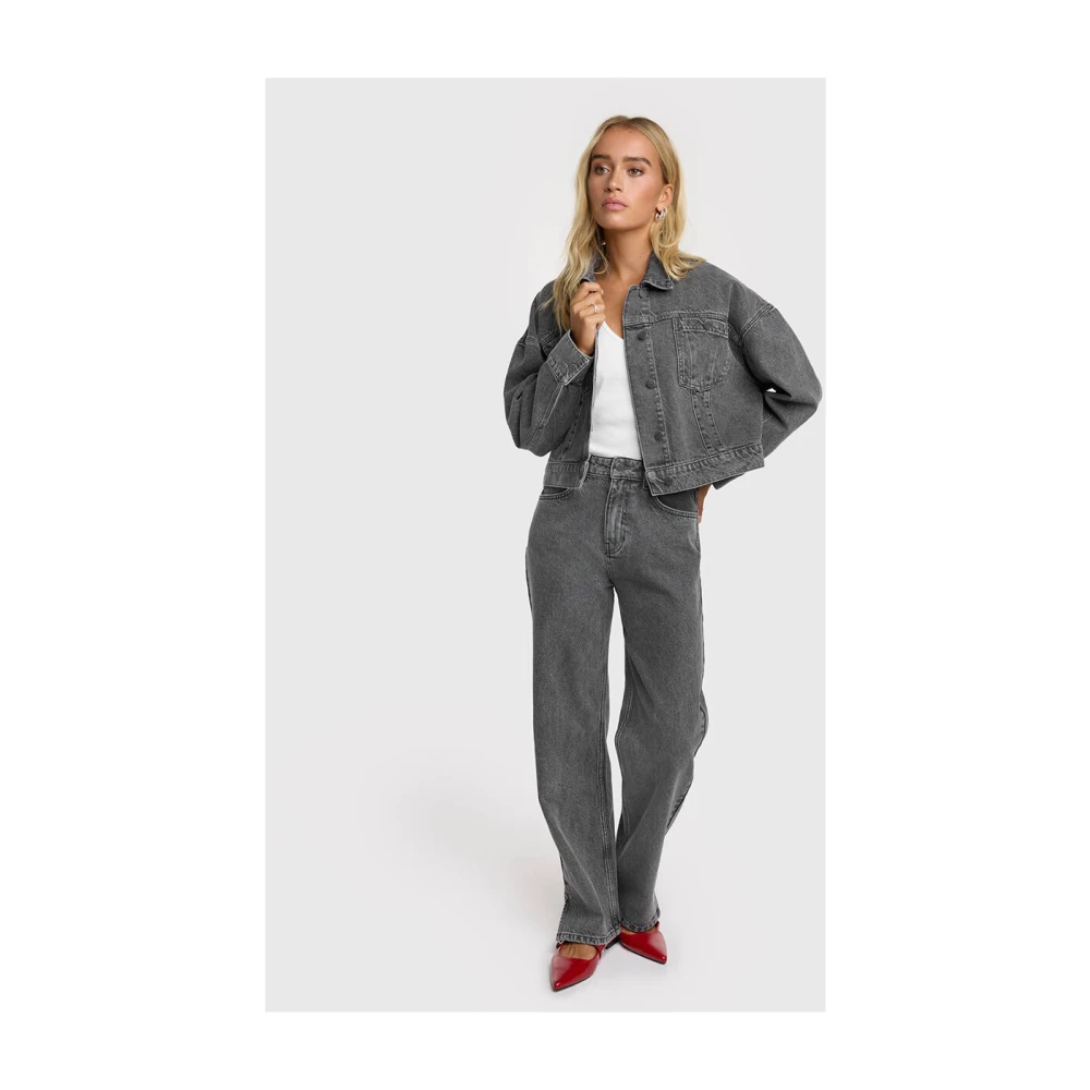 Alix The Label Relaxte Denim Broek Gray Dames