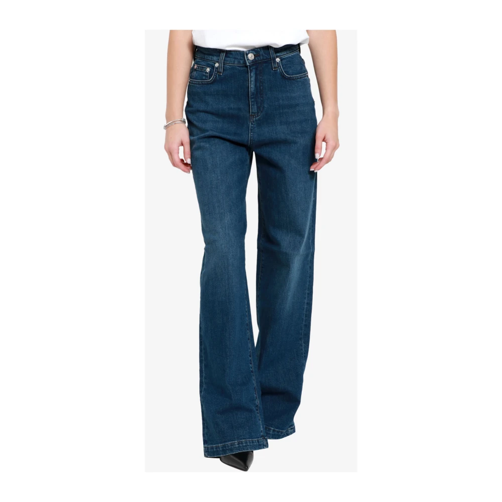 Roy Roger's Denim Flare Jeans met Gebruikt Effect Blue Dames