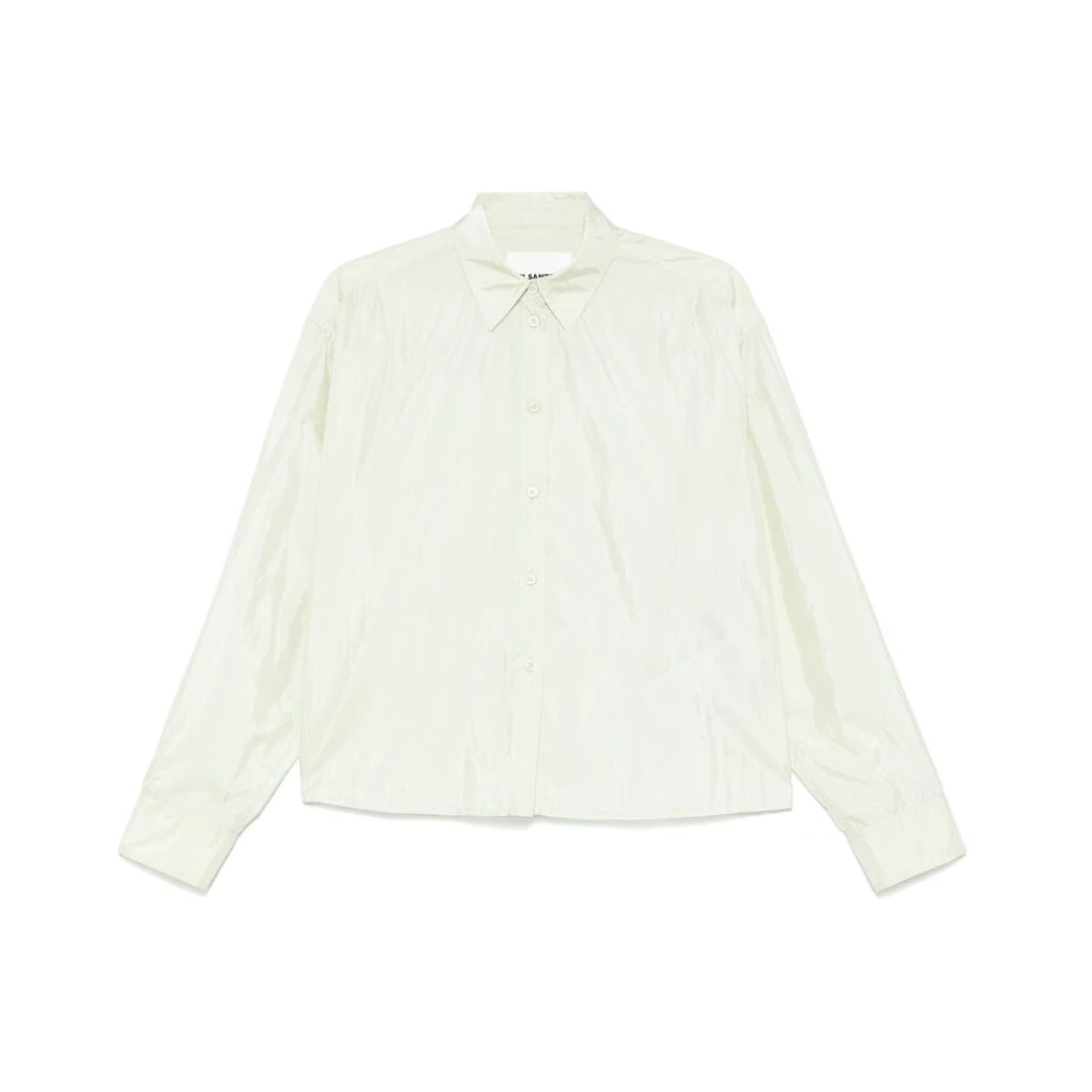 Jil Sander Groene Knoopsluiting Klassieke Kraag Overhemd Green Dames