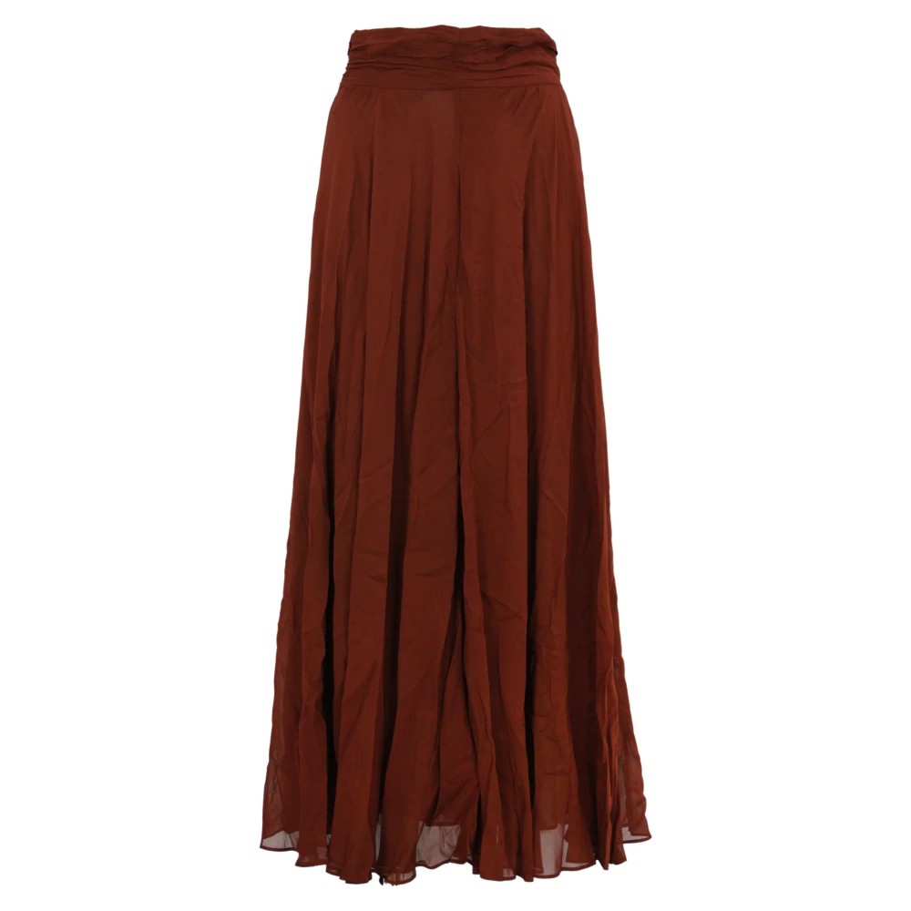 Philosophy di Lorenzo Serafini Bruine Georgette Hoge Taille Uitlopende Rok Brown Dames