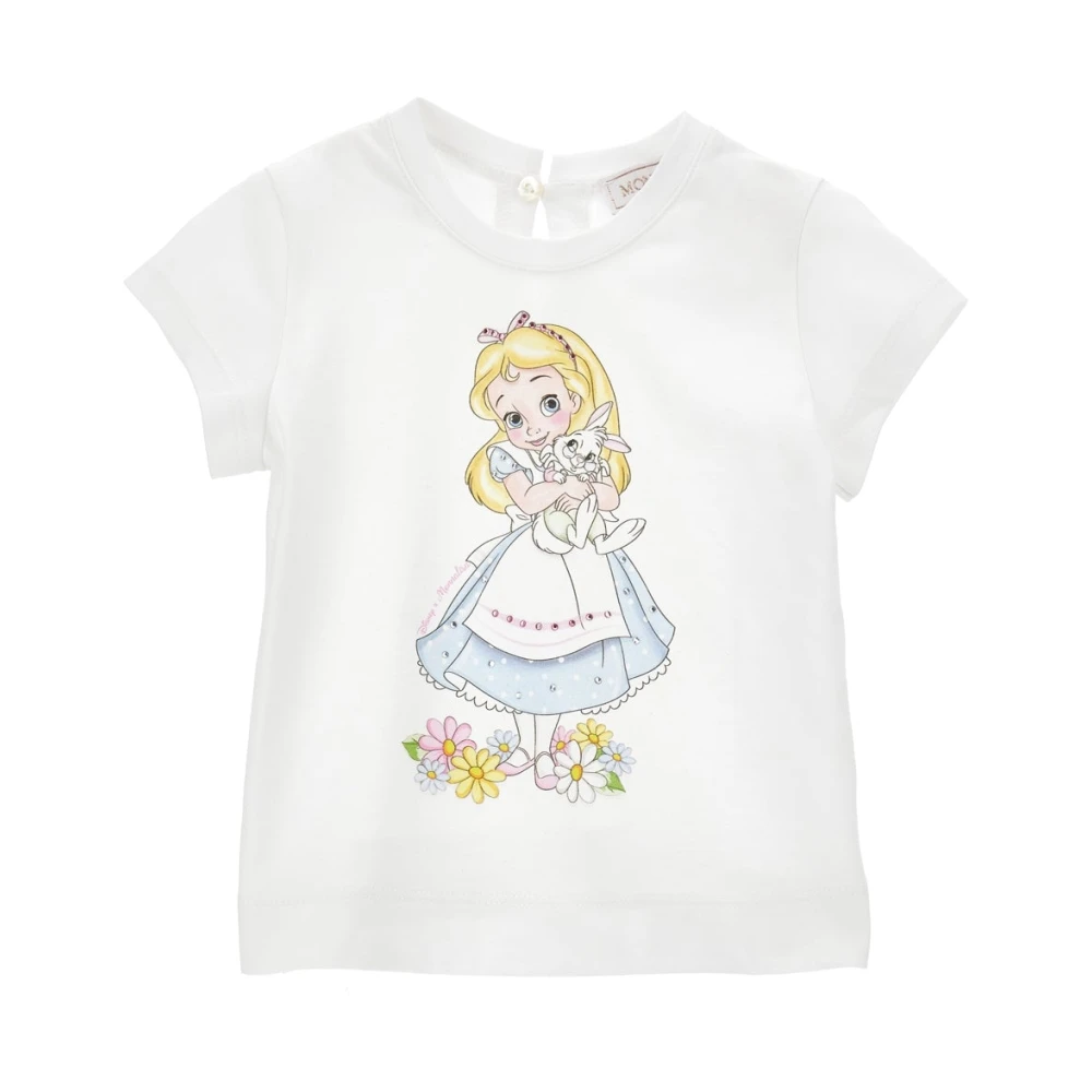 Monnalisa Boys White Cotton T-Shirt - Kids Short Sleeve T-Shirts - 12 M - Kids