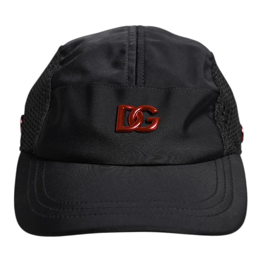 Dolce & Gabbana Svart Nylon Logo 6 Panels Baseball Cap
