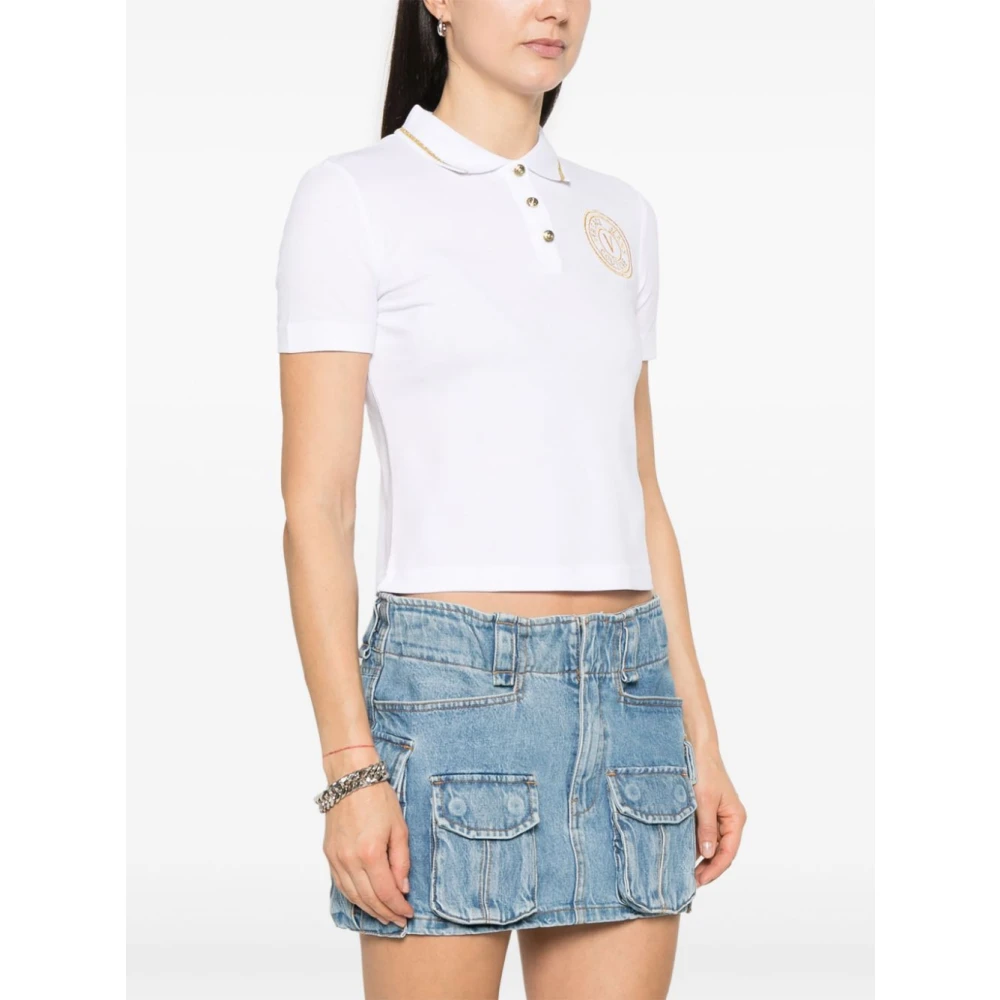 Versace Jeans Couture Bianco E Oro T-shirts & Polos White Dames