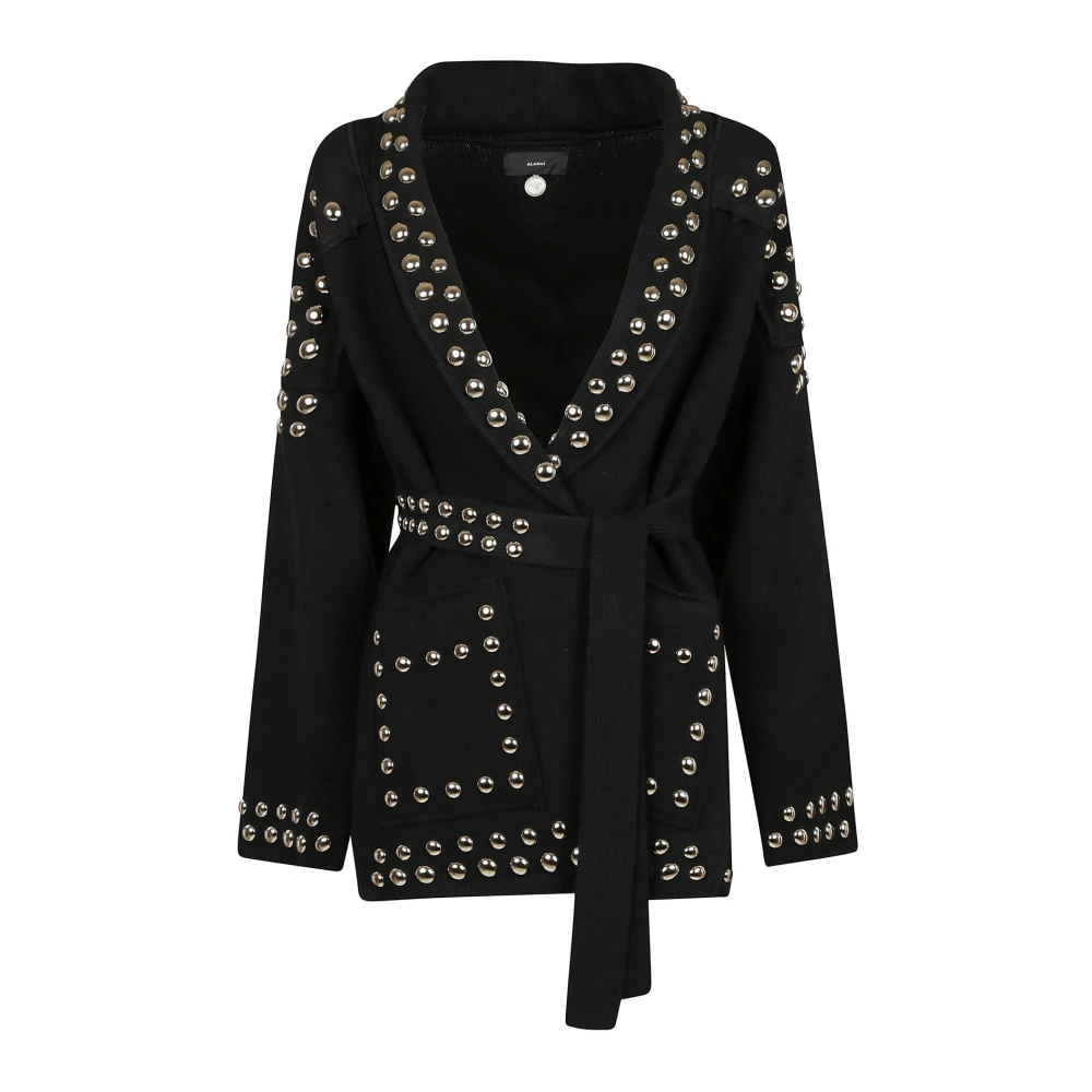 Alanui Zwarte Merinowol Vest met Zilveren Studs Black Dames